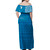 Yap Woman Off Shoulder Long Dress Polynesian Flag With Coat Of Arms