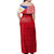 Philippines Filipinos Woman Off Shoulder Long Dress Polynesian Flag With Coat Of Arms