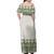 Fiji Woman Off Shoulder Long Dress Tapa Pattern Green