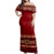 Samoa Women Off Shoulder Long Dress Siapo Pattern Design