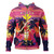 Hawaii Hoodie Custom Aloha Hula Girl Dancing In Tropical Palm Trees At Sunset Kakau Style