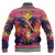 Hawaii Baseball Jacket Custom Aloha Hula Girl Dancing In Tropical Palm Trees At Sunset Kakau Style