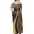 American Samoa Combo Dress And Shirt - Polynesian Tentacle Tribal Pattern Gold