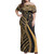 Chuuk Combo Dress And Shirt - Micronesian Tentacle Tribal Pattern Gold