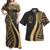 Chuuk Combo Dress And Shirt - Micronesian Tentacle Tribal Pattern Gold