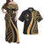 Yap Combo Dress And Shirt - Micronesian Tentacle Tribal Pattern Gold Yap Combo Dress And Shirt - Micronesian Tentacle Tribal Pattern Gold