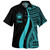 Samoa Combo Dress And Shirt - Polynesian Tentacle Tribal Pattern Turquoise