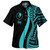 Yap Combo Dress And Shirt - Micronesian Tentacle Tribal Pattern Turquoise