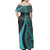 Fiji Combo Dress And Shirt - Polynesian Tentacle Tribal Pattern Turquoise