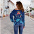 Fiji Off Shoulder Sweatshirt Fijian Traditional Patterns Hibiscus Flowers
