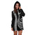 Marquesas Islands Hoodie Dress Kakau Style White