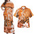 Chuuk Polynesian Pattern Combo Dress And Shirt - Floral Spirit Orange