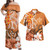 Kosrae Polynesian Pattern Combo Dress And Shirt - Floral Spirit Orange