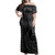 New Caledonia Off Shoulder Long Dress Kakau Style Grey