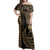 Marshall Islands Combo Dress And Shirt Kakau Style Gold
