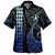 Austral Islands Combo Dress And Shirt Kakau Style Gradient Blue Austral Islands Combo Dress And Shirt Kakau Style Gradient Blue