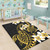 Hawaii Area Rug Polynesian Tribal Tattoo Plumeria Flower