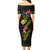 Cook Islands Short Sleeve Off The Shoulder Lady Dress Plumeria Tribal