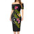 Chuuk State Short Sleeve Off The Shoulder Lady Dress Plumeria Tribal
