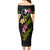 Yap State Short Sleeve Off The Shoulder Lady Dress Plumeria Tribal