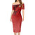 Tonga Short Sleeve Off The Shoulder Lady Dress Lowpolly With Tribal Motif