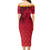 Papua New Guinea Short Sleeve Off The Shoulder Lady Dress Lowpolly With Tribal Motif