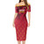 Papua New Guinea Short Sleeve Off The Shoulder Lady Dress Lowpolly With Tribal Motif