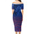Guam Short Sleeve Off The Shoulder Lady Dress Lowpolly With Tribal Motif