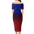 Philippines Filipinos Short Sleeve Off The Shoulder Lady Dress Lowpolly With Tribal Motif
