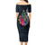 Niue Short Sleeve Off The Shoulder Lady Dress Tropical Flower