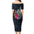 Kosrae Short Sleeve Off The Shoulder Lady Dress Tropical Flower