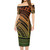 Hawaii Short Sleeve Off The Shoulder Lady Dress Polynesian Pattern Tattoo Reggae