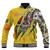 Vanuatu Baseball Jacket Custom Vanuatuan‎ Blood Inside Me Polynesian Sleeve Tattoo Tropical Yellow