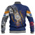 Marshall Islands Baseball Jacket Custom Marshallese Blood Inside Me Polynesian Sleeve Tattoo Tropical Blue
