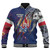 French Polynesia Baseball Jacket Custom French Polynesian Blood Inside Me Polynesian Sleeve Tattoo Tropical Blue