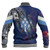 Kosrae Baseball Jacket Custom Kosraean Blood Inside Me Polynesian Sleeve Tattoo Tropical Blue