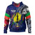 New Caledonia Hoodie Custom New Caledonian Blood Inside Me Polynesian Sleeve Tattoo Tropical Blue