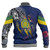 Niue Baseball Jacket Custom Niuean Blood Inside Me Polynesian Sleeve Tattoo Tropical Blue