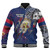 Hawaii Baseball Jacket Custom Hawaiian Blood Inside Me Polynesian Sleeve Tattoo Tropical Blue