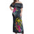 Hawaii Kanaka Maoli Combo Off Shoulder Long Dress And Shirt Tropical Flower