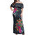 Fiji Combo Off Shoulder Long Dress And Shirt Tropical Flower