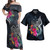 Marquesas Islands Combo Off Shoulder Long Dress And Shirt Tropical Flower