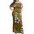 Polynesian Woman Off Shoulder Long Dress Maori Pattern Plumeria