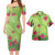 Hawaii Combo Short Sleeve Dress And Shirt Lilies With Polynesian Pattern