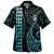 New Caledonia Combo Short Sleeve Dress And Shirt Kakau Style Turquoise