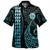 Tahiti Combo Short Sleeve Dress And Shirt Kakau Style Turquoise