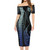 Fiji Combo Short Sleeve Dress And Shirt Kakau Style Gradient Blue