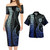 Fiji Combo Short Sleeve Dress And Shirt Kakau Style Gradient Blue