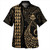 Kiribati Combo Short Sleeve Dress And Shirt Kakau Style Gold