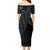 Federated States Of Micronesia Combo Short Sleeve Dress And Shirt Kakau Style Gradient Blue